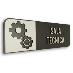 Placa de Sinalização Indicativa MDF 3D - Sala Técnica